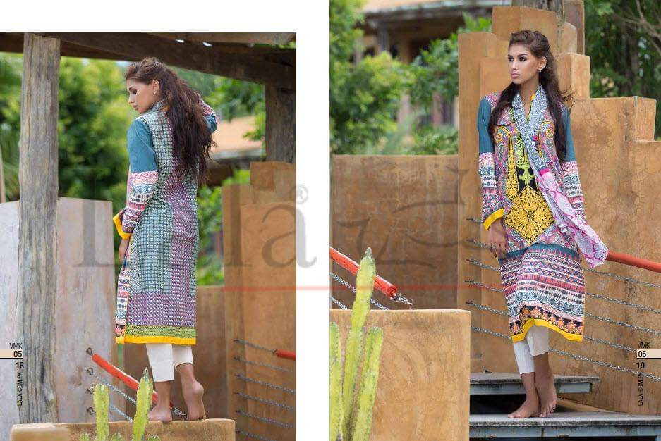 Lala Vintage Semi Stitched  Embroidered Kurti With Stole  Design VMK-05