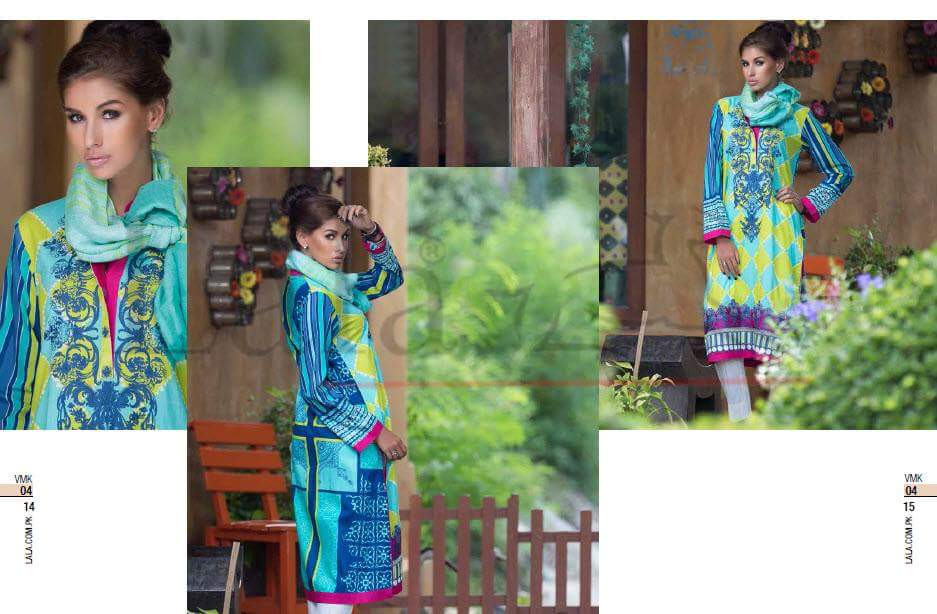 Lala Vintage Semi Stitched  Embroidered Kurti With Stole  Design VMK-04