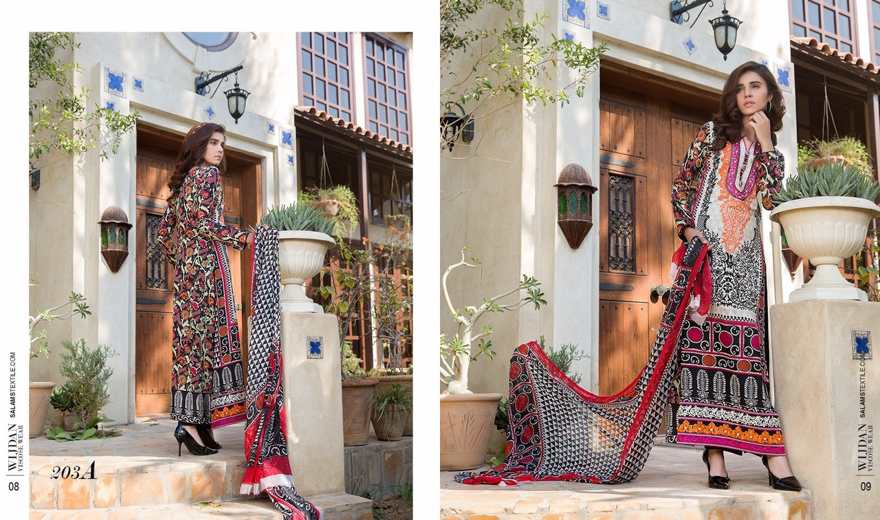 Wijdan Premium Embroidered Viscose Design 203-A