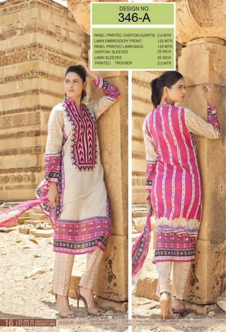 Irma Embroidered Chiffon and Lawn Design 346-A