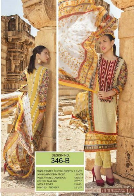 Irma Embroidered Chiffon and Lawn Design 346-B