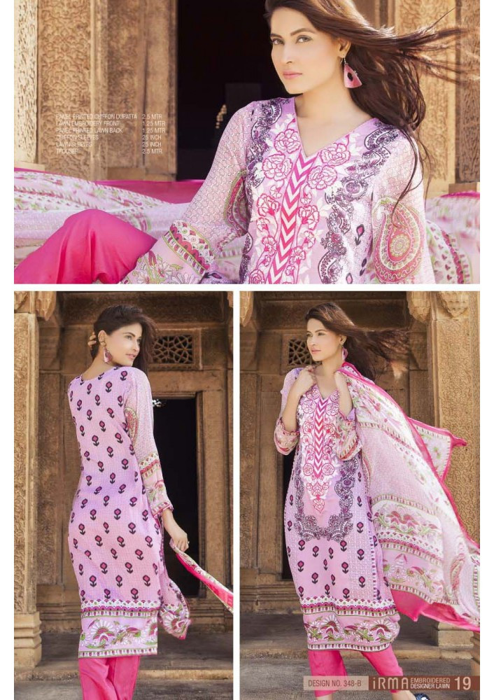 Irma Embroidered Chiffon and Lawn Design 348-B