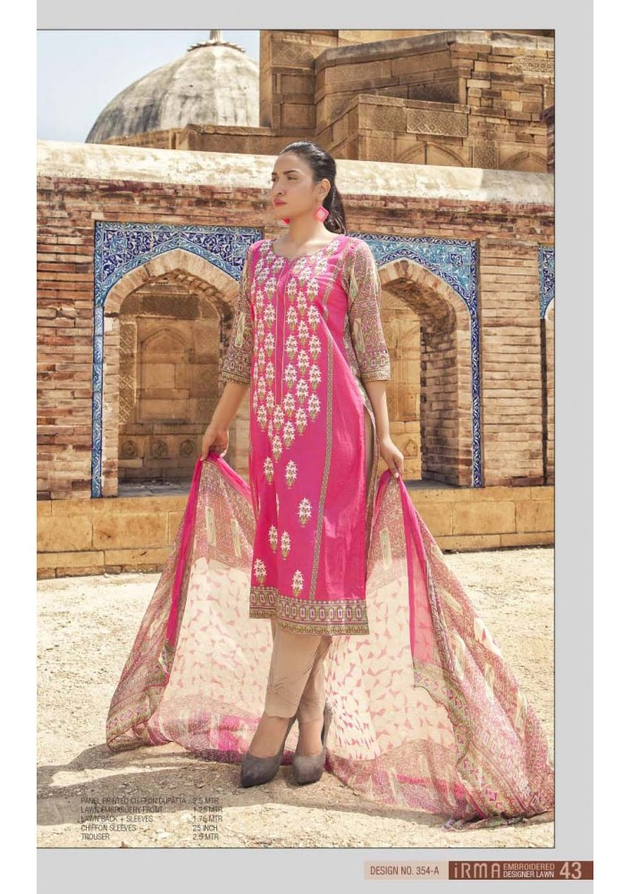 Irma Embroidered Chiffon and Lawn Design 354-A