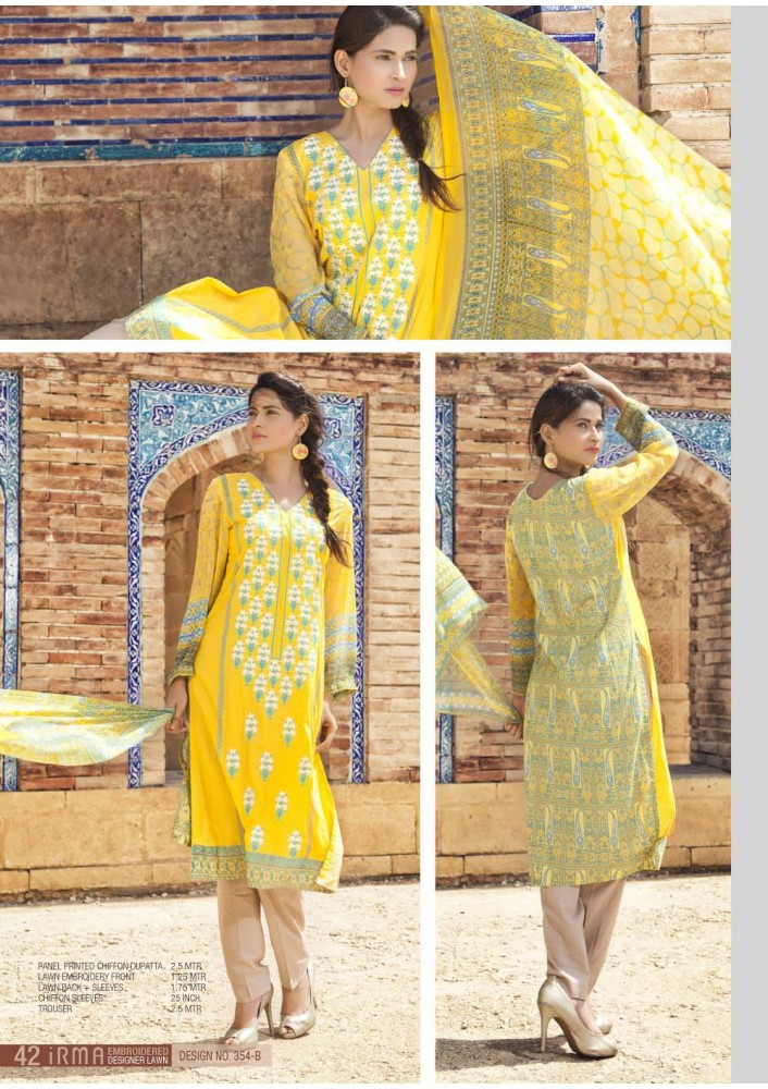 Irma Embroidered Chiffon and Lawn Design 354-B