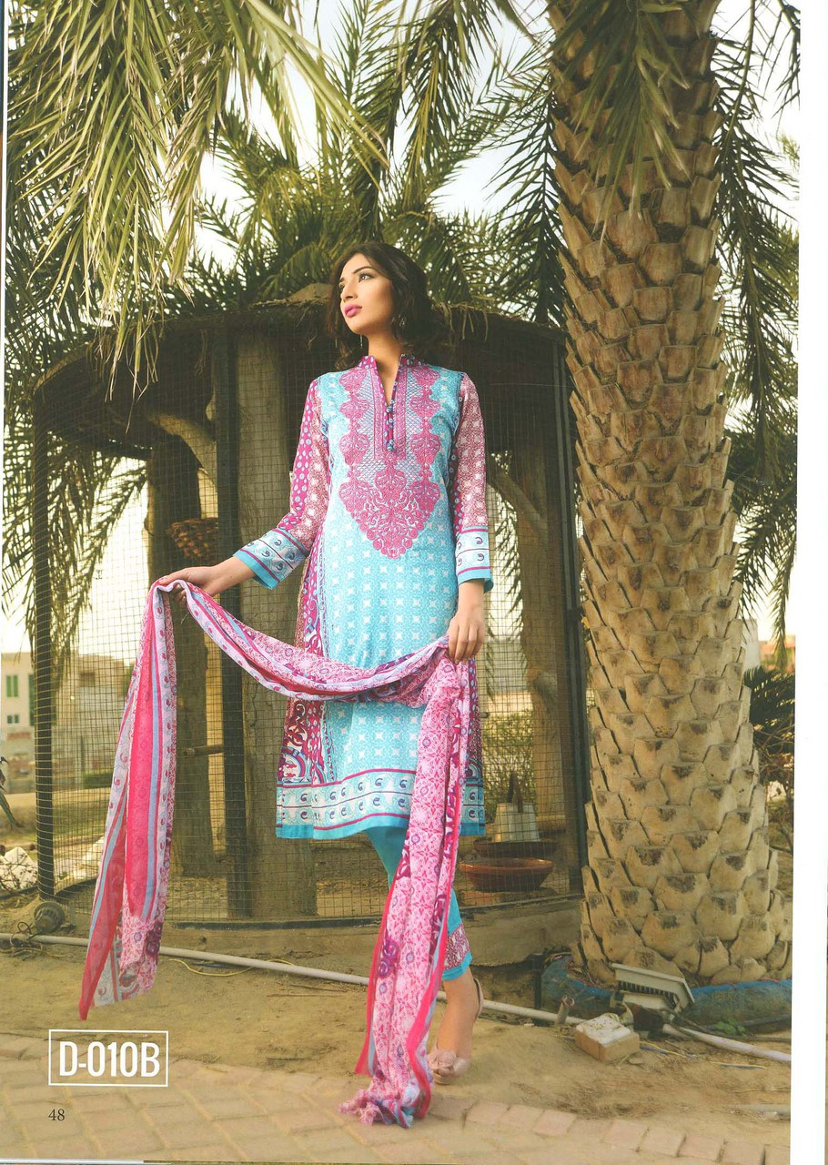 Colors Embroidered Lawn Collection D-0010B