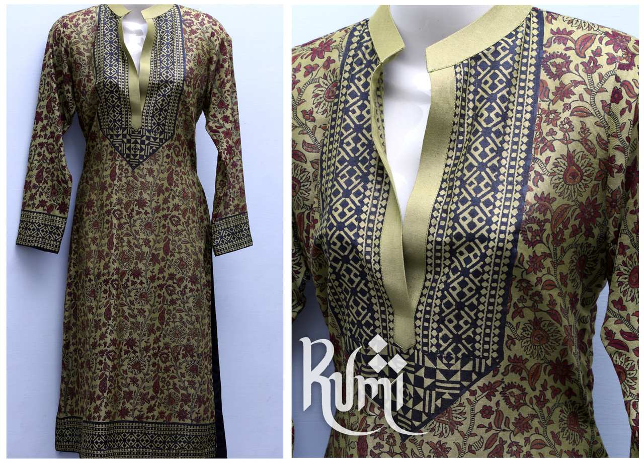 Green Forest Stitched Kurti by Rumi