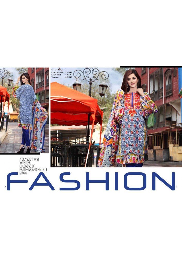 Rashid Summer Classic Lawn Vol 2 Design 216-A