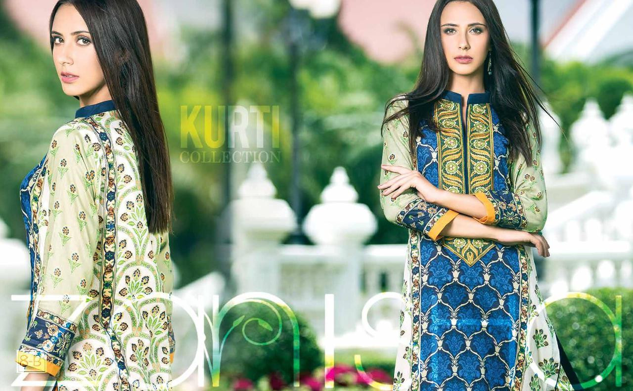 Zanisha Embroidered Kurti 2016 Design 8-B