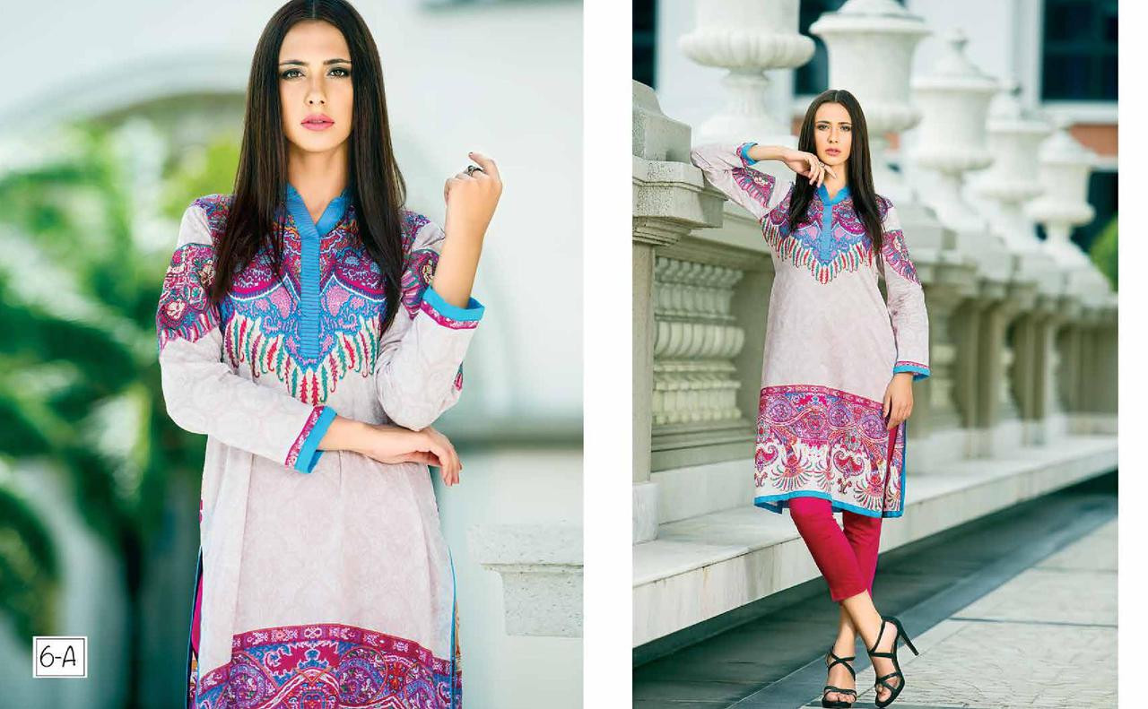 Zanisha Embroidered Kurti 2016 Design 6-A