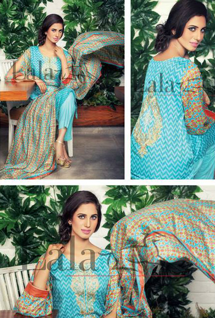 Lala Classic Embroidered Lawn 2016 Vol 2 Design LAE-006A