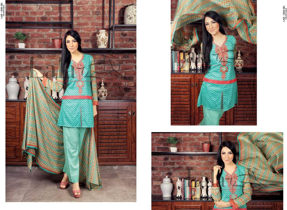 Lala Classic Embroidered Lawn 2016 Vol 2 Design LAE-006B