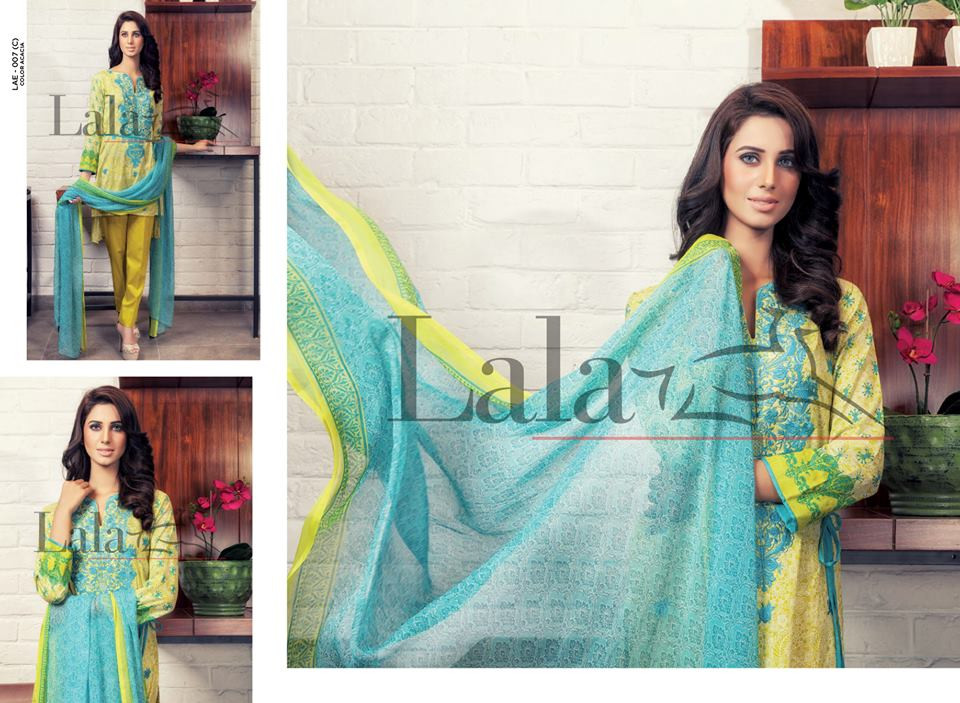 Lala Classic Embroidered Lawn 2016 Vol 2 Design LAE-007C