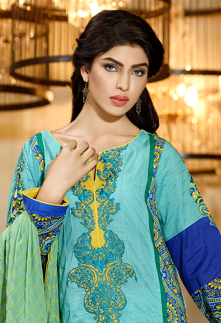 Firdous Premiere Embroidered Chiffon Dupatta Collection Design 1B