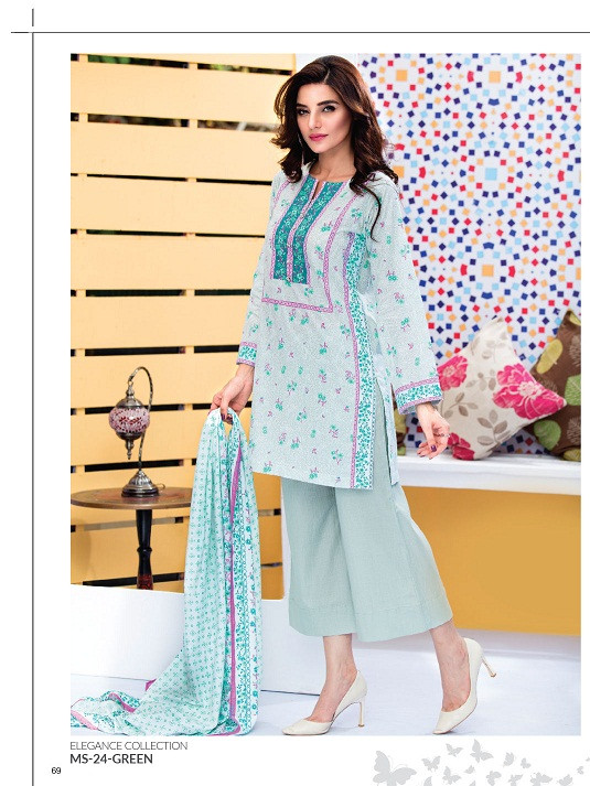 AlKaram Mid Summer Printed 3 Piece Mother Collection MS-24-Green