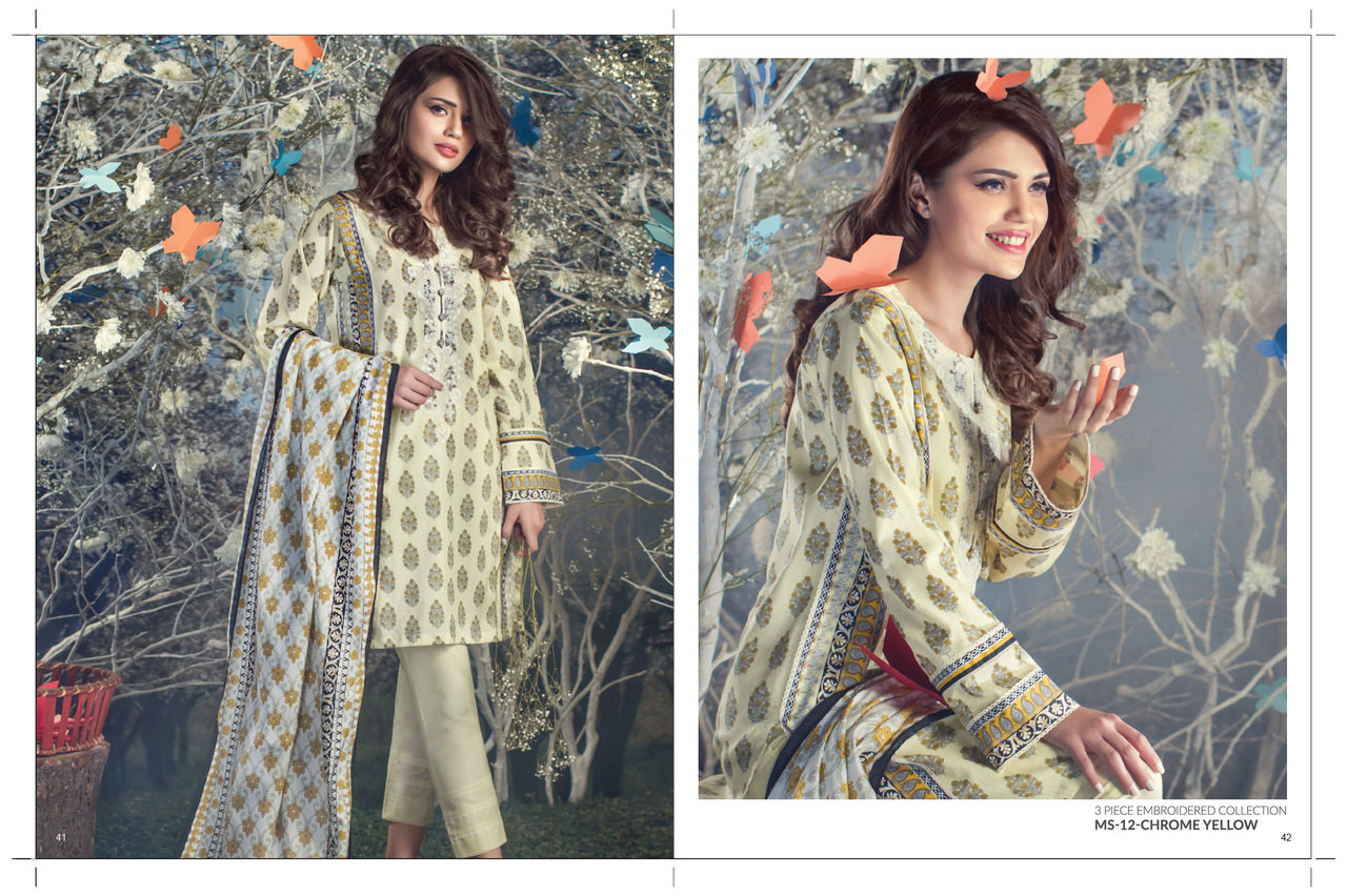 AlKaram Mid Summer Embroidered 3 Piece Collection MS-12-ChromeYellow