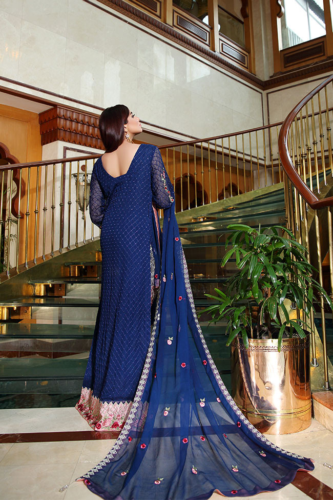 Noor by Saadia Asad Chiffon 2016 Blue Heaven