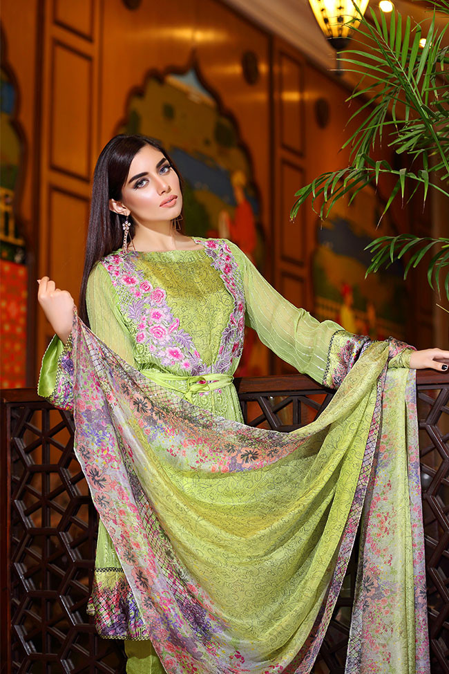 Noor by Saadia Asad Chiffon 2016 Floral Gate