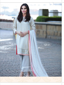 AlKaram Winter Resham Twill Linen Collection Design⁠⁠⁠⁠ - FW-20-Grey