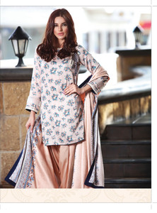 AlKaram Winter Resham Twill Linen Collection Design⁠⁠⁠⁠ - FW-21-Brown