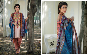 Mahrukh Embroidered Linen and Wool Shawl - 3B