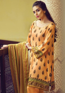 Alkaram Arch Splendor 3 Piece Resham Linen Collection - AW-04-PEACH