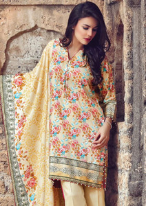 Alkaram Lingering Allure 3 Piece Cottel Linen Collection - 15-CREAM