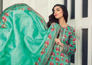 Imperial Grace 3 Piece Resham Twill Linen Collection - 09-GREEN