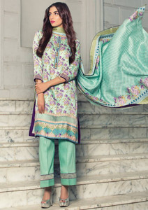 Imperial Grace 3 Piece Resham Twill Linen Collection - 36-SEA GREEN