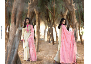 Areeba Saleem Embroidered Peach Leather - AS02