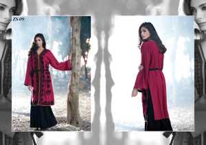 Areeba Saleem Embroidered Peach Leather Kurti - AS09