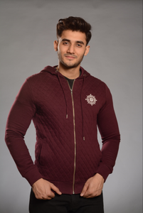 Fifth Avenue Quilted Fleece Navigator Hoodie - Maroon