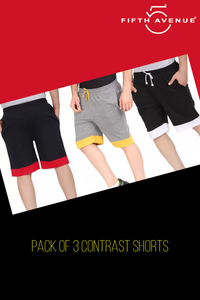Fifth Avenue Pack of 3 Contrast Shorts