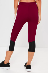 Fifth Avenue MZ Maroon Color Black Crop Leggings