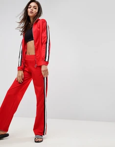 Fifth Avenue Women's Reversal Striped Track Pants - Red