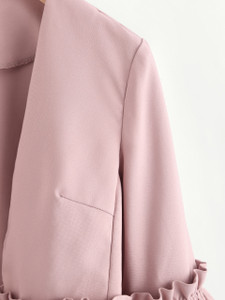 Fifth Avenue Women's Tailored Frill Detail Blazer - Mid Pink