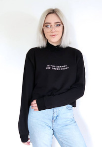 Fifth Avenue Against Dress Code Printed Sweatshirt - Black