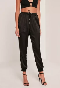 Fifth Avenue Women's Satin Jogger Pants - Black