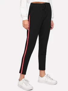 Women's ZONDA Crop Track Pants by Fifth Avenue - Black