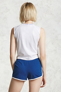 Fifth Avenue Women's ROMP Sleeveless Bottom Knot Top - White and Grey