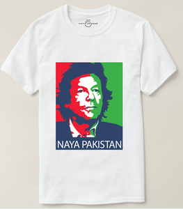 Fifth Avenue Naya Pakistan Khan Vector 2 Print T-Shirt - White