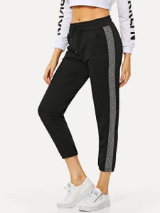 Women's TYGG Contrast Panel Track Pants by Fifth Avenue - Black