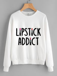 Fifth Avenue Lipstick Addict Printed Sweatshirt - White