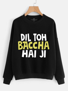 Fifth Avenue Dil Tou Bacha Printed Sweatshirt - Black