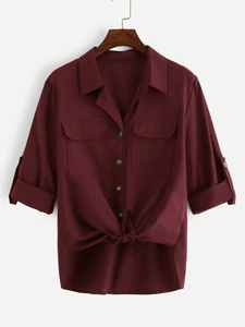 Fifth Avenue Women's UVA705 Button Up Shirt - Maroon