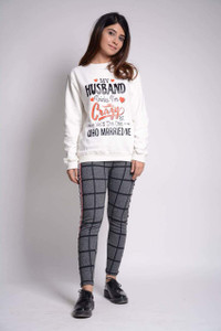 Women's WVA8 Plaid Side Striped Leggings by Fifth Avenue