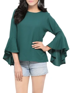 Fifth Avenue Women's UVA1311 Bell Sleeve Blouse - Green