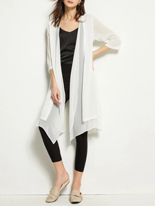 Fifth Avenue Women's GKS36 Double Layer Chiffon Coat - White
