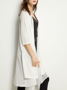 Fifth Avenue Women's GKS36 Double Layer Chiffon Coat - White