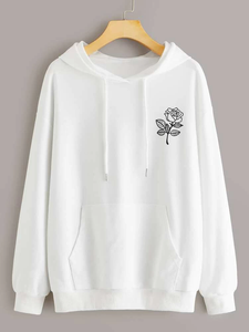 Fifth Avenue JIMKA Rose Print Hoodie - White