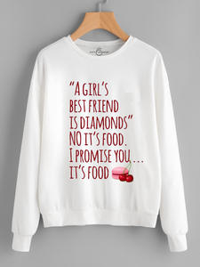 Fifth Avenue DIFT7 Girls Best Friend Printed Sweatshirt - Black